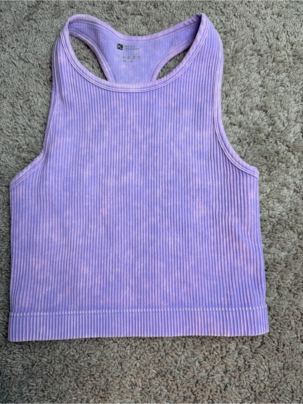 Ribbed Racerback Tank Top in Lavender